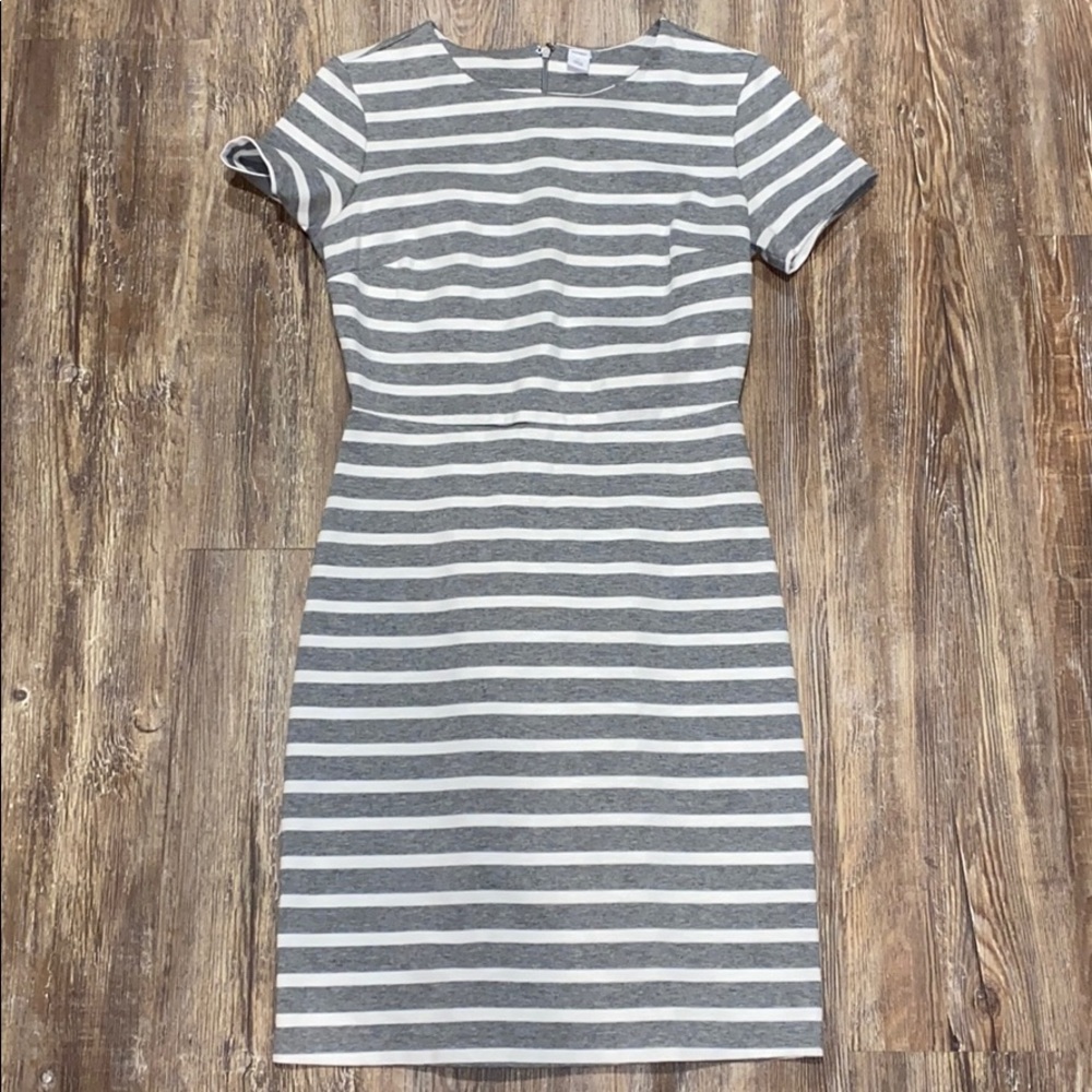 Old Navy Gray and White Striped Dress